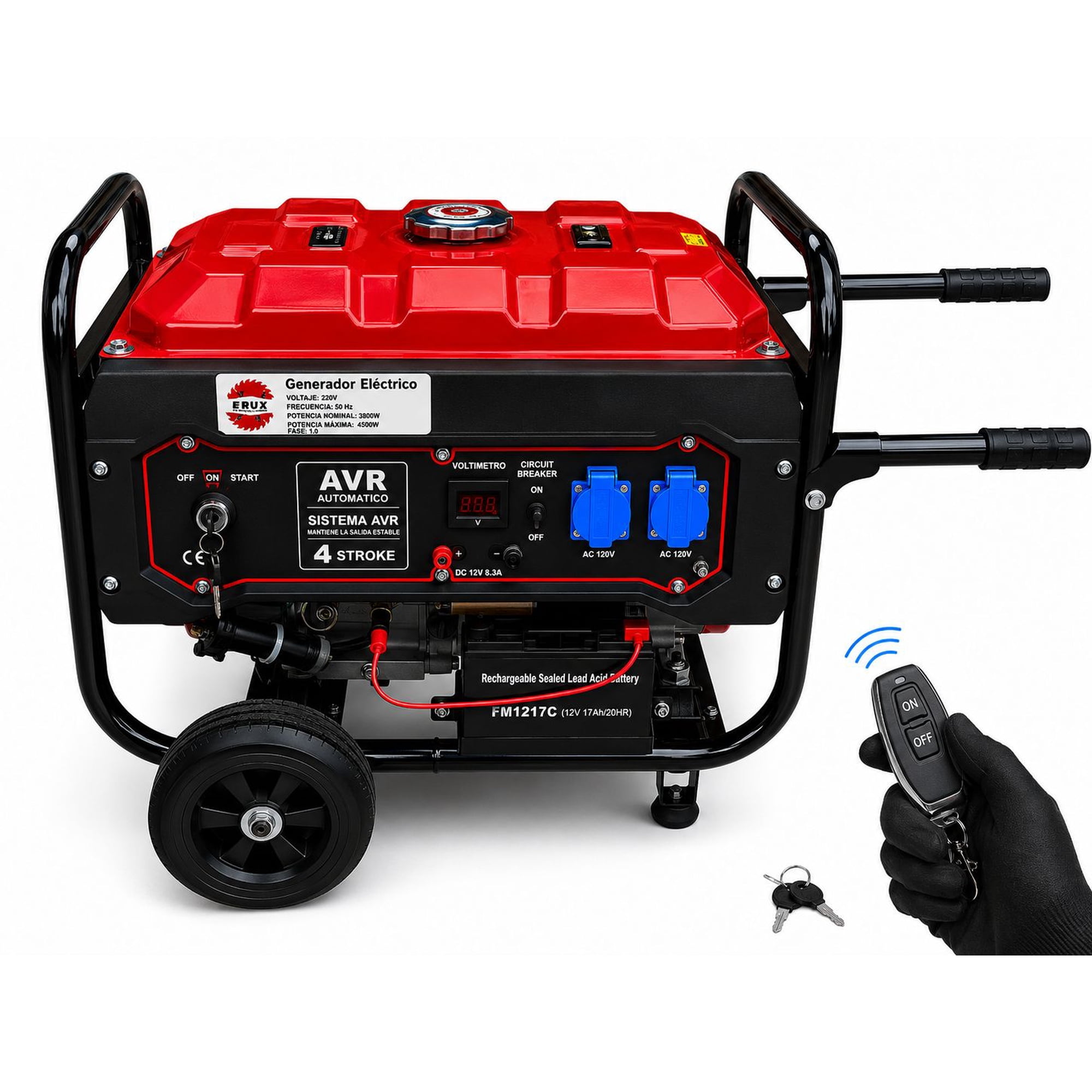 Erux - Generador 4500w Partida Eléctrica - Encendido Con Control Remoto