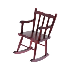 Magideal - Mecedora De Casa De Muñecas A Escala 1/6, Mobiliario De Casa De Muñecas En Miniatura, Hecha A Mano, Silla De Casa De Muñecas De Madera Para Decoración Rojo