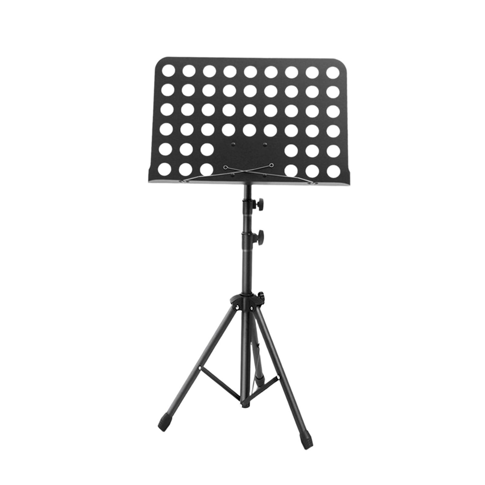 Magideal - Atril Para Partituras Soporte Plegable Ajustable Para Libros Base Metálica Telescópica Portátil Diseño Ligero Estable Adecuado Para Músicos En Concie Negro