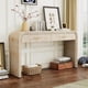 thumbnail image 2 of TREXM Unique Retro Silhouette Console Table with Open Style, Two Top Drawers for Entrance, Dinning Room, Living Room (Natural Wood Wash), 2 of 3