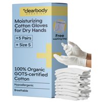 Guantes Clearbody Organics 100% Algodón Orgánico Para Manos Secas