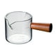 thumbnail image 2 of Taza Medidora Transparente De Doble Caño Con Mango De Madera Para Barra De Leche Barista A, 2 of 3