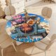 thumbnail image 4 of Sandland-theme Fitted Round Tablecloths Elastic Edged Table Covers Waterproof Table Cloth for Kitchen Holiday Party Tables Decor 120cm, 4 of 6