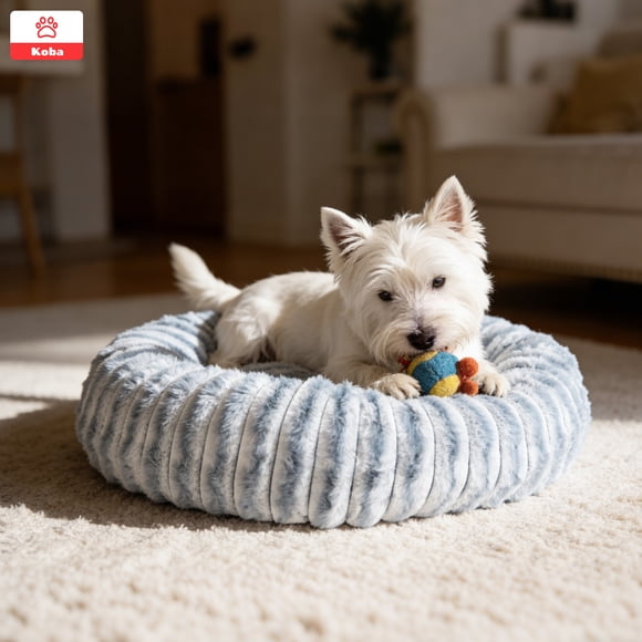 Cama Redonda Para Mascota Gatos Perros Tela Angora Suave Lavable Estilo Donut Dirty Color Gris