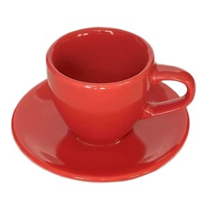 Germer - Set 6 Tazas Cafe Rojo 80 Ml C/Platillo