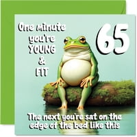 Tarjeta De Felicitación Stuff4 Para 65 Cumpleaños, Diseño De Rana Joven Y En Forma