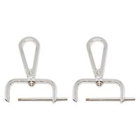 Magideal - 2X Cierre Giratorio Con Gancho A Presión, Cierre De Mosquetón Con Mosquetón, Pestaña De Fabricación Desmontable, Elegante Cierre Giratorio Con Gancho Blanco Plateado