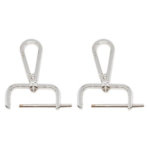 Magideal - 2X Cierre Giratorio Con Gancho A Presión, Cierre De Mosquetón Con Mosquetón, Pestaña De Fabricación Desmontable, Elegante Cierre Giratorio Con Gancho Blanco Plateado