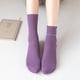 thumbnail image 3 of 8 pares de calcetines de algodón para mujer, para todas las estaciones, con puños vueltos, de punto fino, con volantes, de color liso, para niña, talla 5-11, multicolor, 8.5, 3 of 7