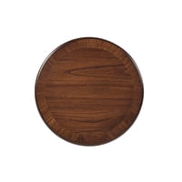 M&Ms - Retro Round Wooden End Table, Sofa Side Table With X-Shape Base For Family Dining Or Living Room. Walnut