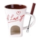thumbnail image 1 of Taza Para Fondue De Chocolate Con Tenedor, Taza Personal Para Derretir Queso Para Fiestas Y Acampadas, Color Blanco, 1 of 5