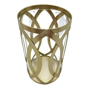 Fliperex - Candelabro Porta Velas Dorado Figura Diseño Moderno Dorado