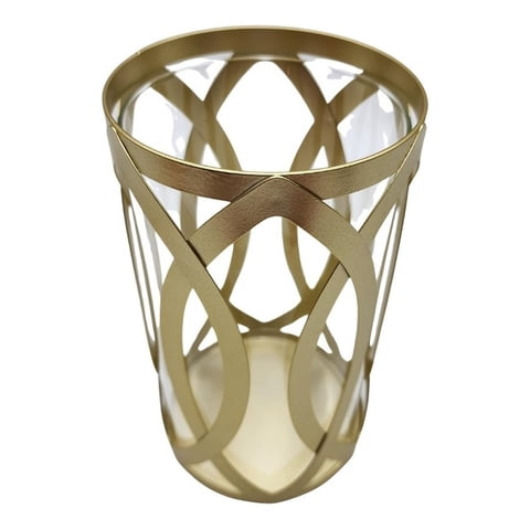 Fliperex - Candelabro Porta Velas Dorado Figura Diseño Moderno