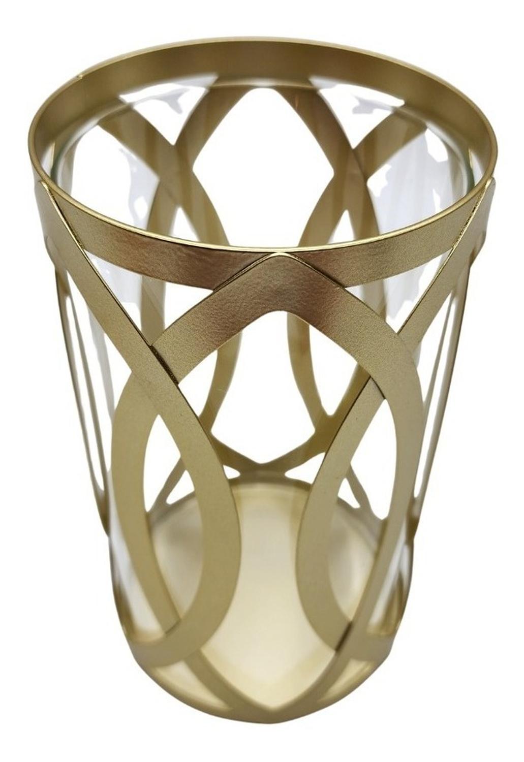 Fliperex - Candelabro Porta Velas Dorado Figura Diseño Moderno