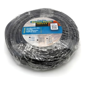 Cable Cordón Eléctrico Sil Flexible 2X1,50Mm2 20M Negro Sec - Negro