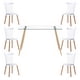 thumbnail image 1 of Comedor Mesa Rectangular vidrio 120x80 + 6 sillas Windsor blanca, 1 of 8
