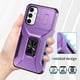 thumbnail image 2 of Funda Armada para Samsung Galaxy A34 5G con Tapa Deslizante y Soporte Magnético Giratorio Morado, 2 of 5