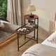 thumbnail image 2 of Small Coffee Tables 2-tier Modern Sofa Side Table with Wood Storage Shelf Living Room End Tables Nightstands (Walnut Brown), 2 of 3