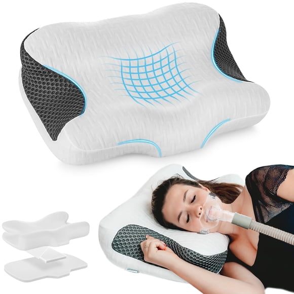 Almohada CPAP Elviros, espuma viscoelástica para soporte cervical y cuello