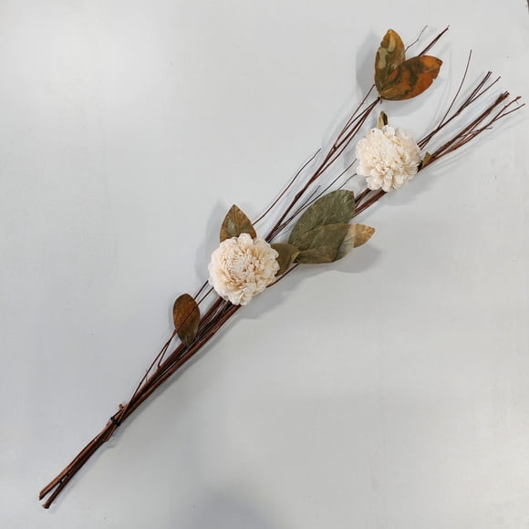 Ramo varas mix flores preservado crema 90 cm