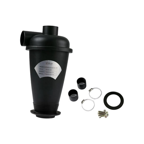 Colector de polvo ciclónico, suministros para aspiradora, herramienta de eliminación de polvo resistente y fácil de instalar para yeso de residuos de Negro