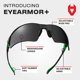 thumbnail image 2 of Gafas de sol de seguridad NoCry con lentes tintadas en verde para hombres/mujeres, 2 of 8