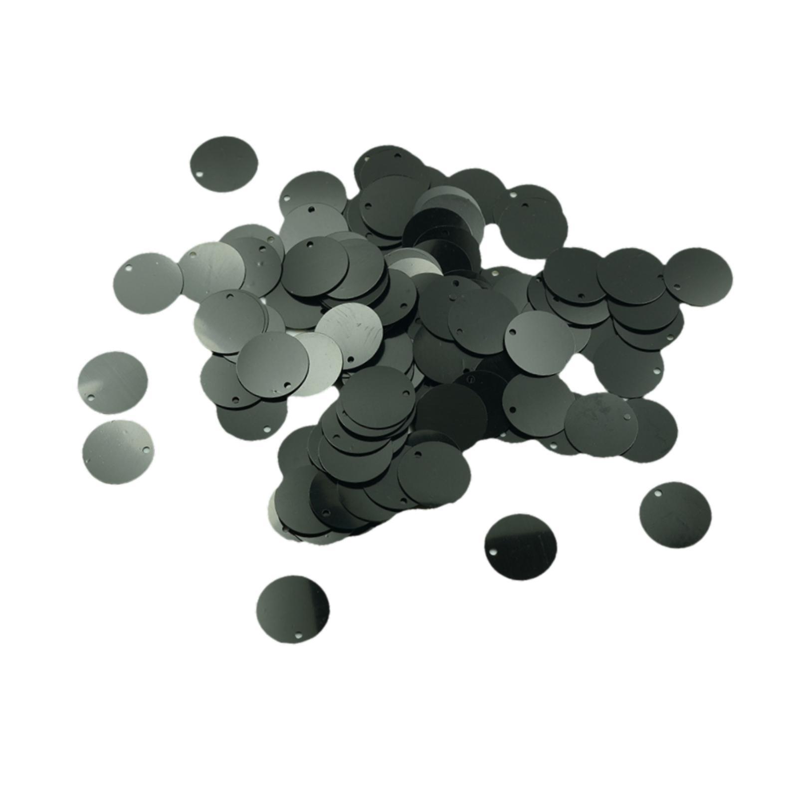 Magideal - 130 Piezas Redondeas De Lentejuelas Sueltas De Lentejuelas Planas De Lentejuelas Aplicadas De Bricolaje De Lentejuelas De Lentejuelas Decoración De 16 Negro