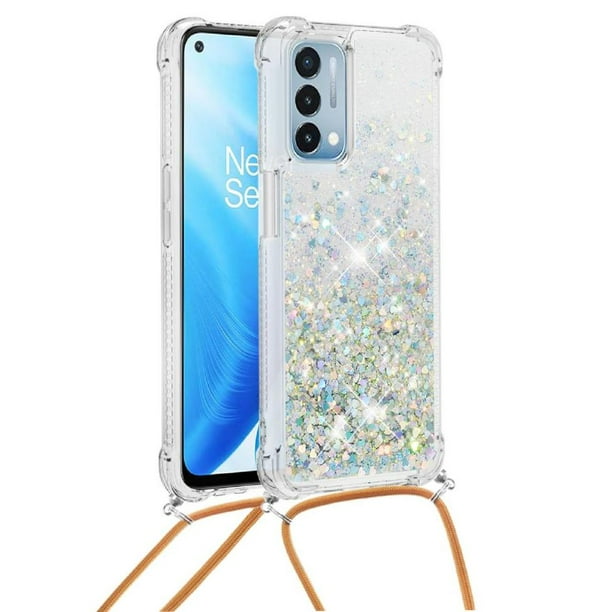 Funda FOXDOCK para OnePlus Nord N200 5G con Cuerda Ajustable, Brillo Líquido, Protección Antigolpes y Lente – Ideal para Regalo