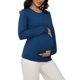 thumbnail image 4 of INSPIRE CHIC Top de Maternidad Manga Acampanada Blusa Peplum de Embarazo XL Azul, 4 of 6