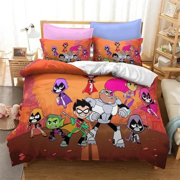 ed Cartoon Teen Titans Go Bedding Sets exquisite bed supplies set duvet cover bed comforter set luxury birthday giftBed Sheets