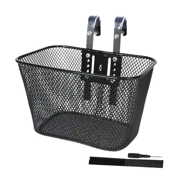 Cesta de Bicicleta para Niños, Cesta de Bicicleta para Niños de Metal, Fácil Instalación, Impermeable, Accesorios de Bicicleta, Pieza de Reparación Pa Negro