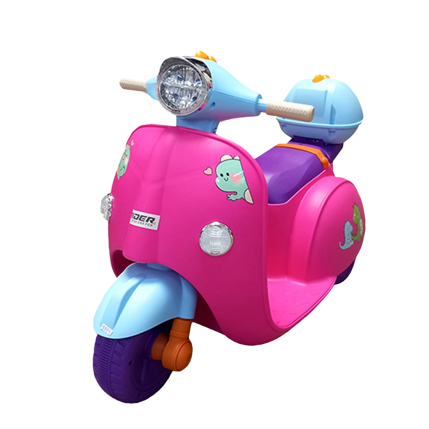 Mundo Online - Moto Vespa Eléctrica Infantil Dinoride Con Maletin Rosada