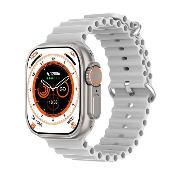 Smartwatch Reloj Inteligente Bluetooth llamadas 2.02” 380mAh HW8 ULTRA MAX - blanco