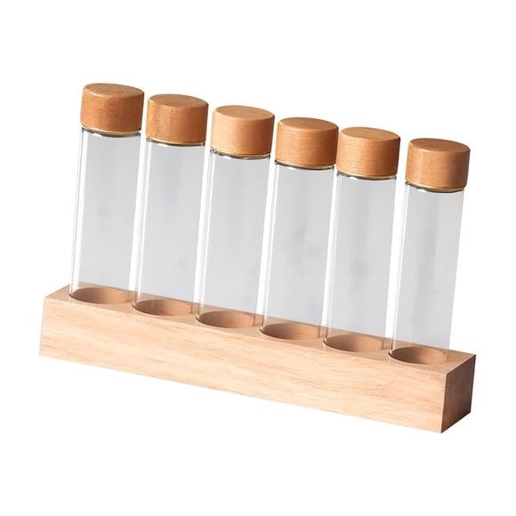 Tubos De Ensayo De Vidrio Tubos De Almacenamiento De Granos De Café De Dosis única Para Despensa De Encimera 6 Vidrio Alto