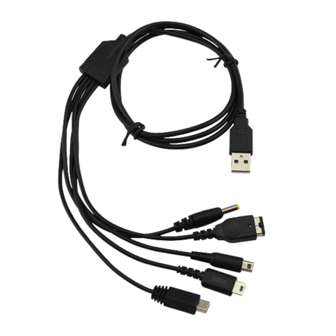 Genérica - Cable De Carga Usb 5 En 1 Para Consolas Portátiles