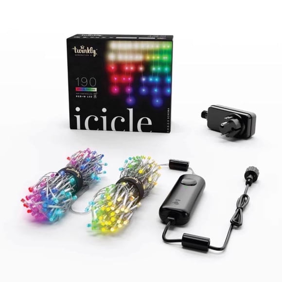 Cadena de luces LED Holiday Bright Lights, 190 L, con forma de carámbano centelleante