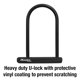 thumbnail image 3 of U-Lock Master Lock 8170D de 16 cm de ancho con grillete de 20 cm, 3 of 6