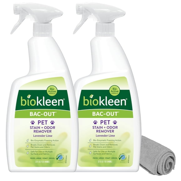 Limpiador Biokleen Bac-Out Removedor de Manchas y Olores para Mascotas 946 ml Paquete de 2