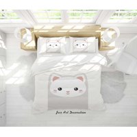 Milsleep - 3D Cartoon Animal Cat Pattern Quilt Cover Set Ropa De Cama Set Funda Nórdica