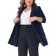 thumbnail image 4 of Agnes Orinda Blazers de Mujer Tallas Grandes Solapa Botón con Bolsillos Chaquetas de Trabajo Blazer 5X Azul Marino, 4 of 7