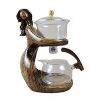 Magideal - Tetera Magnética Con Infusor De Té, Juego De Té Semiautomático De Vidrio Kungfu, Juego De Té Kung Fu Para Regalo De Papá, Decoración De Mesa Para El Marrón