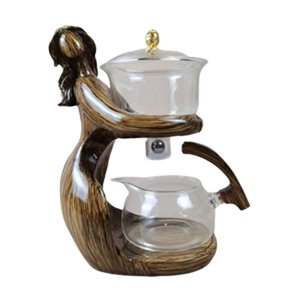 Magideal - Tetera Magnética Con Infusor De Té, Juego De Té Semiautomático De Vidrio Kungfu, Juego De Té Kung Fu Para Regalo De Papá, Decoración De Mesa Para El Marrón
