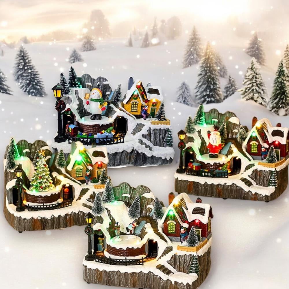 N-ofertas - Villa Navideña Musical Decoración Luz Led Y Movimiento