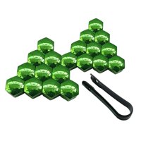 Magideal - 20 Cubiertas Protectoras Para Tuercas De Rueda De Coche, Decoración Exterior, Universales, Con Herramienta De Clip, Antióxido, Para Pernos De Neumátic Verde 19Mm