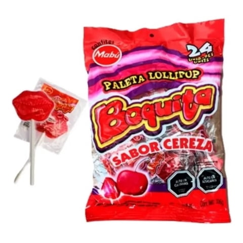 Mabu - Caramelo Paleta Boquita Mabú (Bolsa 24 Unidades)
