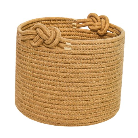 Magideal - Cesta Tejida Pequeña, Contenedor Redondo Para Regalo, 9,4X9,4X7,1 Pulgadas, Cesta De Almacenamiento En Estante, Cuerda De Algodón Para Juguetes Para Marrón