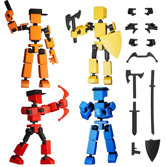 Juego de figuras de juguete ZUMELIO Mini Titan T-13, 4 piezas, con múltiples juntas
