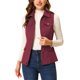 thumbnail image 1 of INSPIRE CHIC Chaqueta de Mujer con Cremallera Chaleco Anorak sin Mangas Chaqueta de Utilidad con Bolsillos L Rojo Vino, 1 of 5