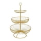 thumbnail image 2 of Soporte De Canasto De Frutas De Hierro Para Aperitivos, Cocina, Restaurante, Organizador De Mesa, Oro, 2 of 3