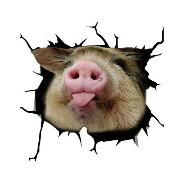 3D Piggy Wall Stickers, Creative Window Static Stickers, Self-adhesive Wall Art Decorations
